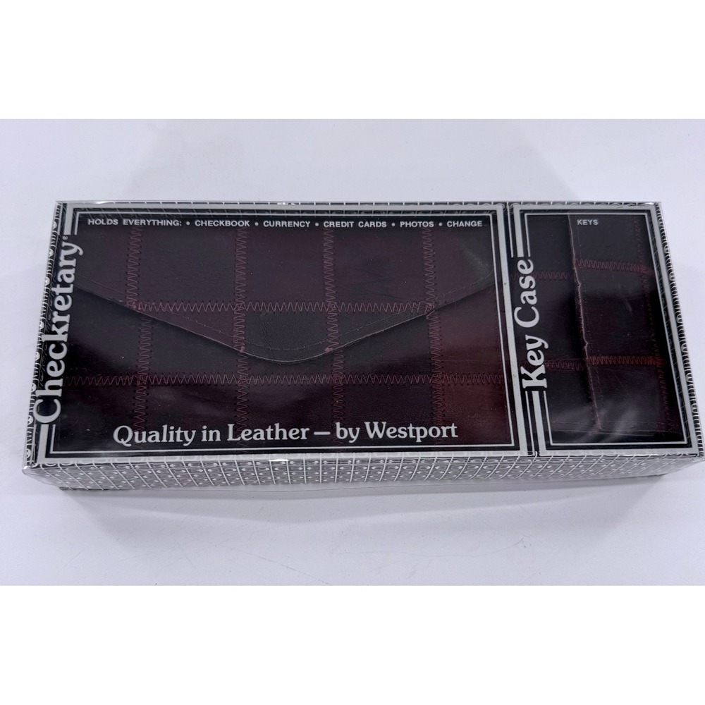 Vintage Westport Checkretary Wallet Key Case Set of 2 Patchwork Leather New